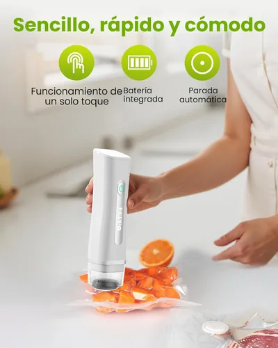 Miniatura 4 de FEPPO Sellador al vacío para alimentos con tanque de agua visible, máquina selladora al vacío compacta de mano con 30 bolsas reutilizables