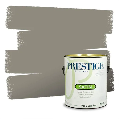 Miniatura 260 de Prestige Paints - Pintura exterior e imprimación en uno, 1 galón, plano, compatibilidad comparable con el color menta «Whipped Mint» de Behr