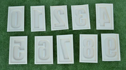 Miniatura 4 de Venta Set de 0-9 Números 10 Moldes de Plástico Hormigón o Yeso Jabón Molde D22 (180 mm (7.09in))