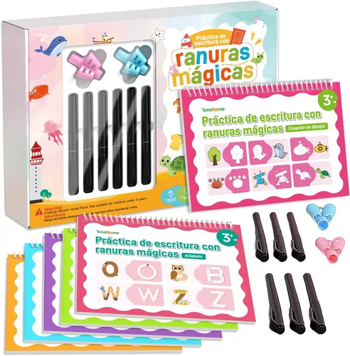 Miniatura 9 de Práctica de escritura ranurada mágica, práctica de escritura a mano ranurada grande para niños de 5 a 7 años, 8 a 10, actividades de aprendizaje