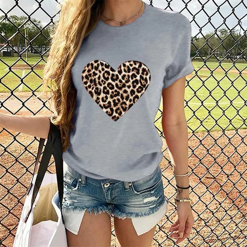 Miniatura 76 de Camisetas de manga corta con estampado de corazón para mujer, camisetas de ajuste regular, linda y divertida, ropa de regalo 2023
