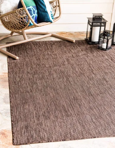 Miniatura 33 de Unique Loom Collection Alfombra de Área Plana Casual de Transición Sólida Jaspeada para Interiores/Exteriores (Pasillo 2' x 6' 1", Azul/Azul Marino)