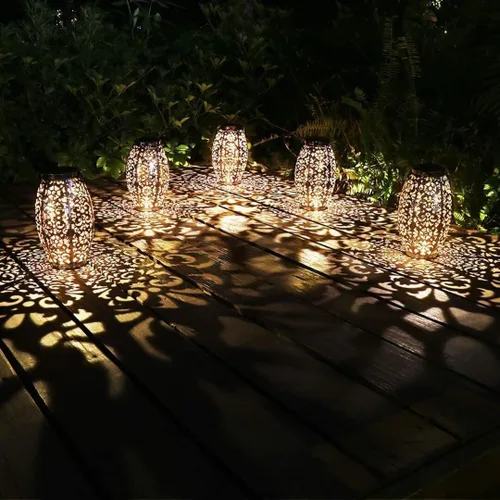 Miniatura 3 de Faroles Solares para Colgar o Mesa, Luz Solar para Exteriores para Patio, Jardín, Patio Interior (Plata-1)
