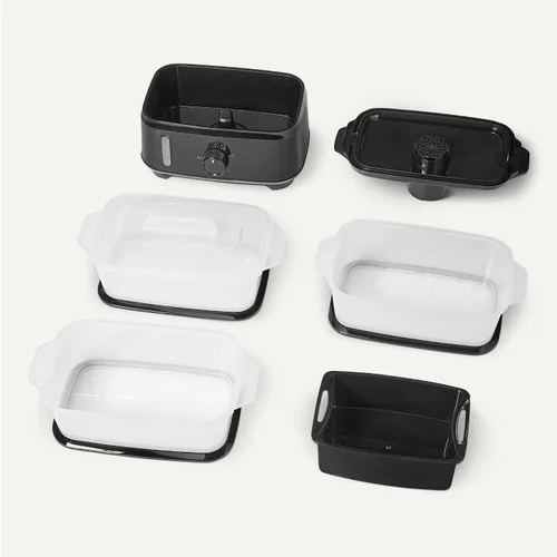 Miniatura 4 de Amazon Basics Vaporizador eléctrico de alimentos para cocinar verduras, diseño de 3 niveles, temporizador de 60 minutos con apagado automático