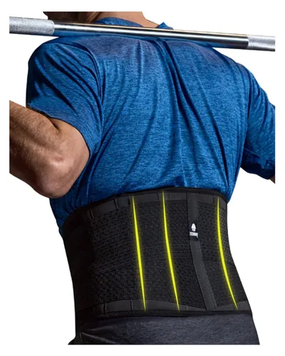 Tecnomed Cinturón de soporte de espalda de látex para hombres y mujeres, soporte lumbar de cintura para aliviar el dolor de espalda baja