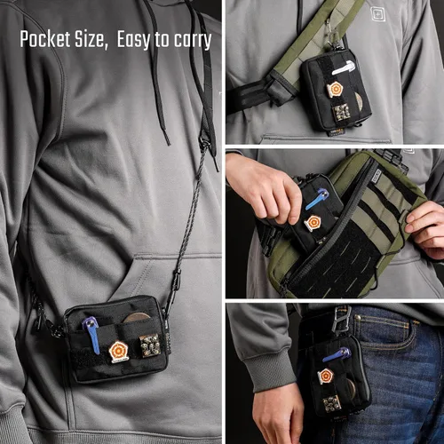 Miniatura 4 de TACTICAL_GEEK Organizador de almacenamiento A3 EDC de nailon, multifuncional, pequeño bolsillo para herramientas, bolsa de almacenamiento multiusos