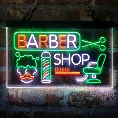 Miniatura 12 de ADVPRO Barbería barra de corte de pelo salón tricolor LED neón signo verde y rojo y amarillo 13 x 8.7 pulgadas st9s32-i2044-gry