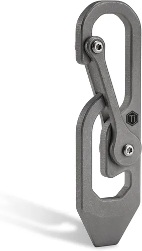 Miniatura 13 de KeyUnity Herramienta de llavero de mosquetón de titanio, 3 funciones en 1 multiherramienta para transporte diario (KU06BK)