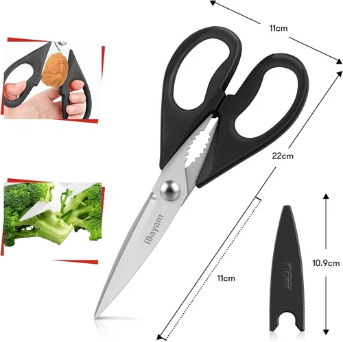 Miniatura 3 de Juego de Regalos de Navidad para Cocina, iBayam Tijeras de Cocina Multiusos con Funda Protectora, Regalos para Inauguración de Casa, Regalos de Boda