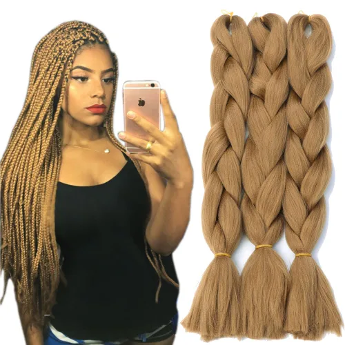 Miniatura 13 de Extensiones de cabello de trenzas jumbo, 3 unidades, color negro puro, 24 pulgadas, 3.53 oz/unidad para trenzado de caja torcida (1B negro)