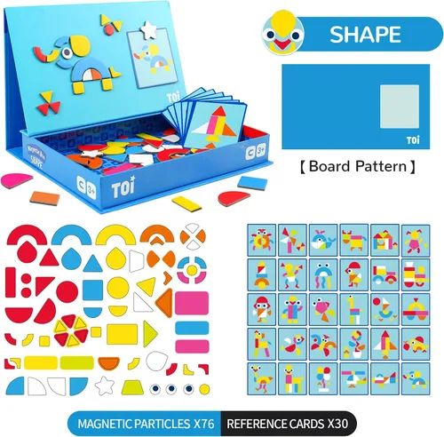 Miniatura 4 de Toi Juguetes magnéticos para niños, cajas de rompecabezas magnéticas con tablero de juego para niños de 3 a 8 años, juguete de mesa preescolar