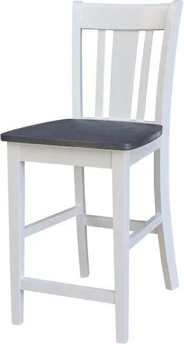 Miniatura 17 de Taburete de comedor de madera maciza San Remo - Altura del asiento de 24 pulgadas, sin terminar