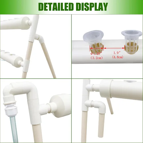 Miniatura 3 de Sistema de cultivo hidropónico de PVC, 36 sitios, 4 tubos, kit de cultivo para verduras de hoja, kit hidropónico de 4 capas con bomba de 110 V