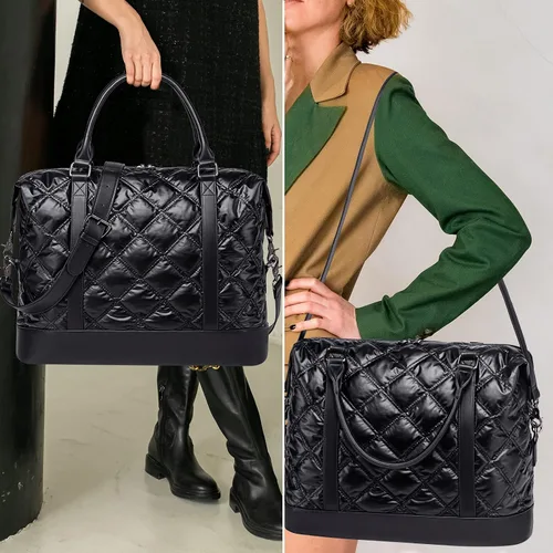 Miniatura 2 de LEDAOU Bolsa de viaje de fin de semana para mujer y mujer, bolsa de lona con funda de equipaje