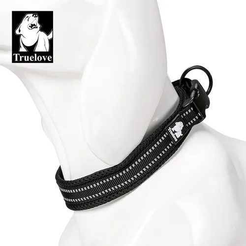 Miniatura 3 de Truelove TLC5011 - Collar para perro reflectante con hebilla Duraflex de alta calidad, cincha de nailon de alta calidad, sin estrangulamiento, Negro