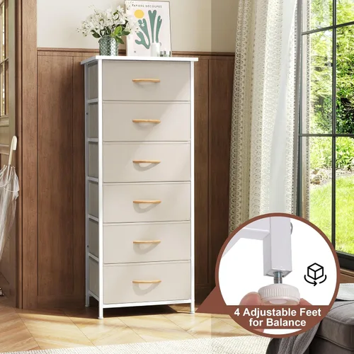 Miniatura 5 de Crestlive Products Cajonera alta para armario, torre de almacenamiento vertical - Estructura de acero resistente, parte superior de madera, cajones