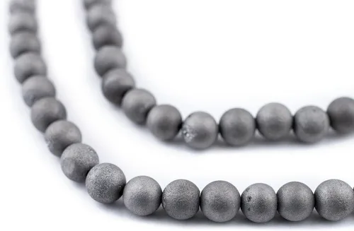 Miniatura 219 de The Bead Chest Cuentas de Jade Blanco Mate Redondas (8mm): Piedra Preciosa Orgánica Redonda Esférica de Energía con Poder de Sanación para Hacer