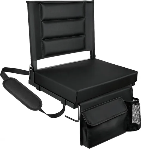 Miniatura 12 de Stadium Seats with Back Support,Bleacher Chairs with Cushion, Portable Folding Stadium Chair with Removable Cushion and Large Pocket for School