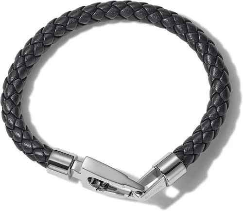 Miniatura 5 de Bulova Jewelry Men's Marine Star Braided Leather Bracelet with Tuning Fork Clasp