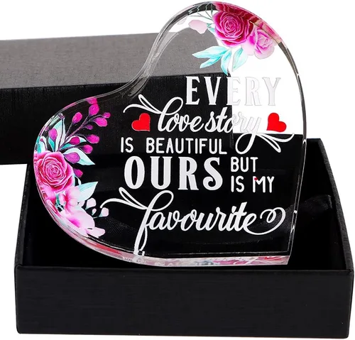 Miniatura 7 de PETCEE Regalos para el Día de la Madre de parte de hija, hijo, Every Love Story is Beautiful Day Keepsake Gifts for Wife from Husband Anniversary