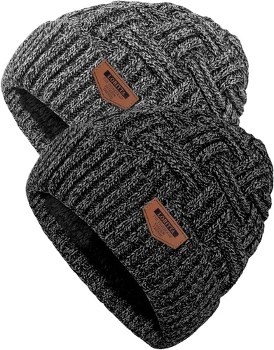 Miniatura 87 de Loritta Gorro de invierno cálido de punto grueso y holgado para hombre