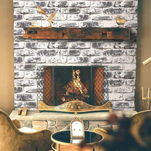 Miniatura 7 de Cohoo Home Papel tapiz de ladrillo gris para despegar y pegar, papel adhesivo para paredes, autoadhesivo, extraíble, papel de contacto de ladrillo