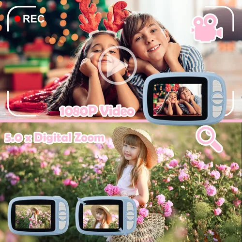 Miniatura 3 de Cámara instantánea para niños, mijiaowatch 12MP/1080P Cámara de impresión digital para niños con cámaras de 3.5 pulgadas para niños, tarjeta TF