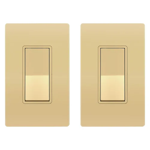 Miniatura 22 de ENERLITES Decorator Paddle Rocker Interruptor de luz, acabado brillante, un solo polo, 3 cables, tornillo de tierra, grado residencial, 15 A, 120