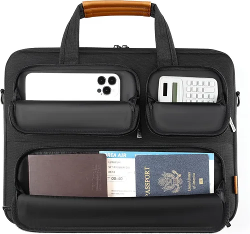 Miniatura 5 de DOMISO Maletín de negocios para laptop de 17 a 17.3 pulgadas con correa para el hombro, compatible con portátiles de 17 pulgadas/HP Pavilion/MSI