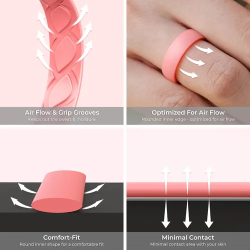 Miniatura 2 de Saco Band Silicone Ring for Women - 6mm Width 1.8mm Thick