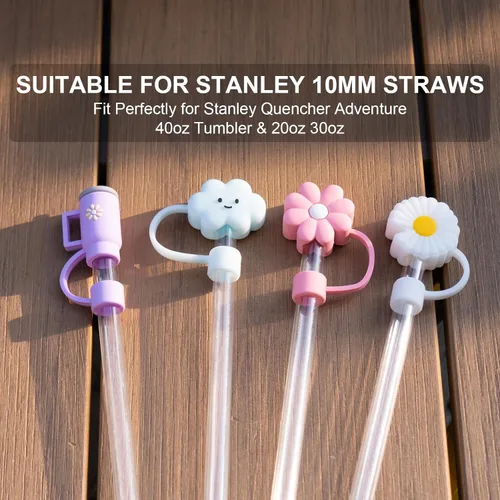 Miniatura 2 de Stanley Cup - Cubierta de popote para copa Stanley, 4 unidades, compatible con vasos Stanley de 30 y 40 onzas, accesorios de tazas Stanley