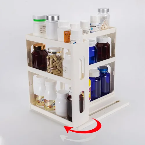 Miniatura 9 de Dutiplus Organizador de Medicinas 2 Estantes de Tres Niveles Gabinete Estante de Almacenamiento Organizador para Guardar Vitaminas, Suplementos