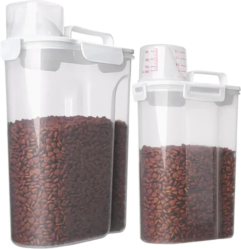 Miniatura 14 de TIOVERY Recipiente mejorado para almacenamiento de comida para perros pequeño, recipiente hermético para comida de gatos, recipiente para comida
