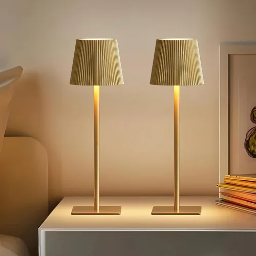 Miniatura 7 de LUTEC Paquete de 4 lámparas de mesa inalámbricas, lámpara de escritorio con batería recargable de 6000 mAh, dos alturas ajustables, impermeable