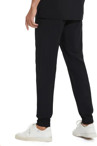 Miniatura 3 de COZYFIT Pantalones médicos para hombre, pantalones ajustados con 5 bolsillos, cintura de yoga, antiarrugas para hombre