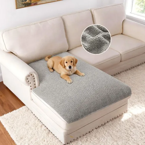 Miniatura 15 de H.VERSAILTEX Funda Antideslizante para Sofá de Mascotas Protector de Cama de Perro de Chenilla Funda de Sofá Gruesa y Suave Apta para Mascotas