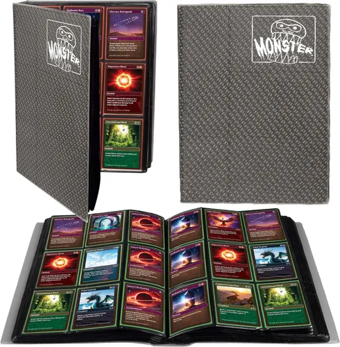 Monster Mega XL - Álbum de tarjetas coleccionables de 9 bolsillos, dos veces más grueso que la carpeta original de Monster con 40 páginas, capacidad