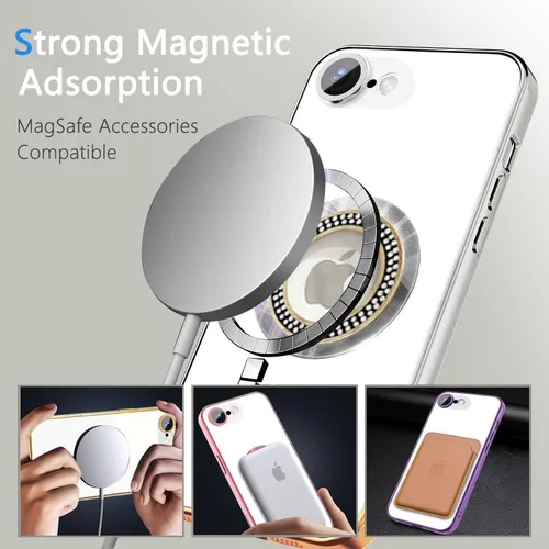 Miniatura 411 de Misscase Funda magnética con purpurina para iPhone 11 compatible con MagSafe, protección completa, delgada, a prueba de golpes, antiarañazos