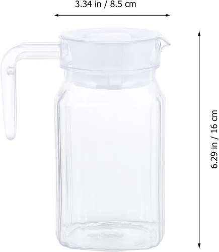 Miniatura 2 de IMIKEYA Jarra de agua de plástico de 20.3 fl oz, jarra de agua de plástico inastillable, ideal para té helado, sangría, limonada, jugo, leche y más