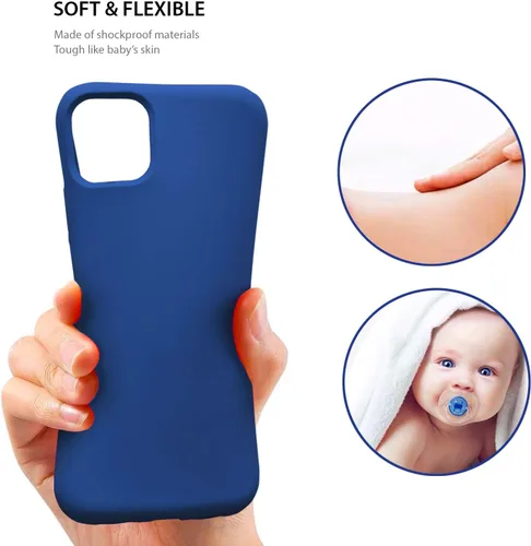 Miniatura 5 de ZUSLAB Funda de silicona nano compatible con Apple iPhone 12 / iPhone 12 Pro, goma de silicona líquida a prueba de golpes, cubierta suave de Azul