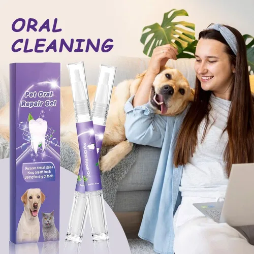 Miniatura 2 de Cepillo de dientes para mascotas, limpiador de dientes y aliento más fresco, gel de reparación oral para mascotas, gel de blanqueamiento