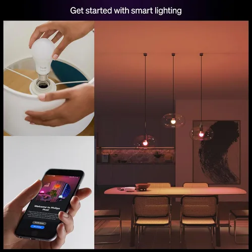 Miniatura 2 de Philips Hue Essential - Bombilla LED inteligente A19, ambiente blanco y color, base E26, 8.8W, 2200K-6500K, 800 lúmenes, regulable, funciona