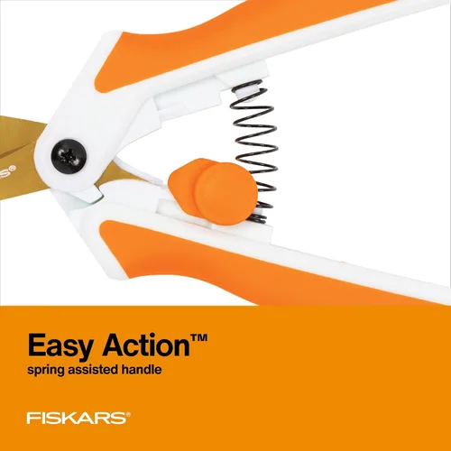 Miniatura 4 de Fiskars tijera Easy Action de 8 pulgadas, color blanco y naranja