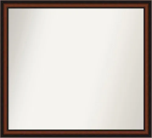 Miniatura 426 de Amanti Art Espejo de pared personalizado no biselado (24 x 27 pulgadas), marco estrecho de nogal chipre - varios tamaños personalizados - Espejo