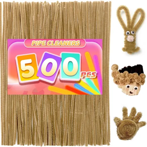 Miniatura 43 de Praisebank Limpiapipas marrones para manualidades, 200 piezas, tallos de felpilla para proyectos de bricolaje, suministros de arte y manualidades