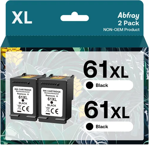 Cartucho de tinta negra 61XL para HP Ink 61 XL, reemplazo para HP61 HP61XL, 2 unidades para Envy 4500, 5530, 4502, 4501, 5535, OfficeJet 4630, 4635,