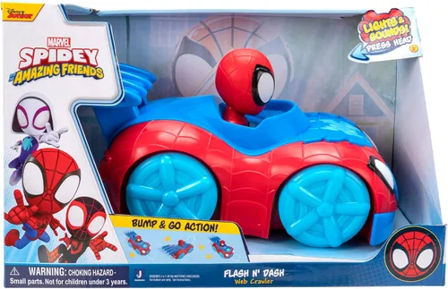 Miniatura 2 de Marvel's Spidey and HIS Amazing Friends Flash 'N' Dash Web Crawler - Vehículo rastreador de red motorizado con luces y sonidos - Juguetes con tus
