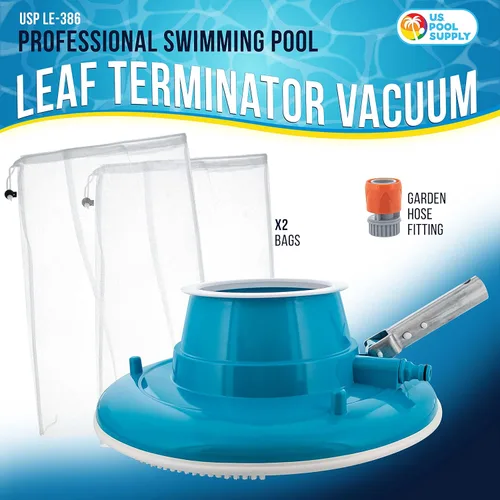 Miniatura 2 de U.S. Pool Supply Aspiradora profesional de hojas para piscina, cuerpo limpiador de piscina de 15 pulgadas, 8 chorros de presión, 4 ruedas