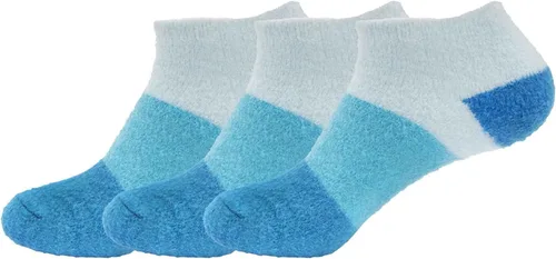 Miniatura 18 de BambooMN Calcetines de spa de nailon mullidos con infusión de aloe para mujer, talla 4-8, aguamarina, 3 pares