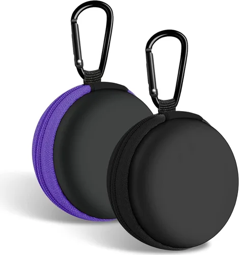 Miniatura 22 de Paquete de 2 Estuches Ovalados para Auriculares Portátil Estuche de Transporte EVA Bolsa de Almacenamiento Organizador de Accesorios para Teléfono